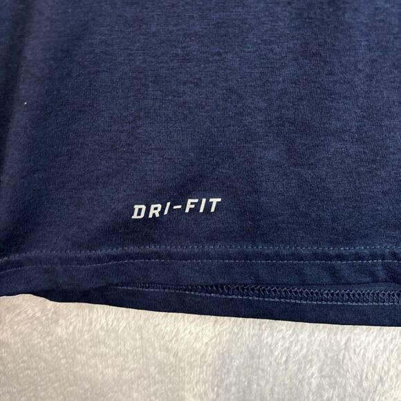 Dallas Cowboys Shirt Men Small Blue White Tee Nike Dri Fit Spell Out NFL Adult - Picture 2 of 7